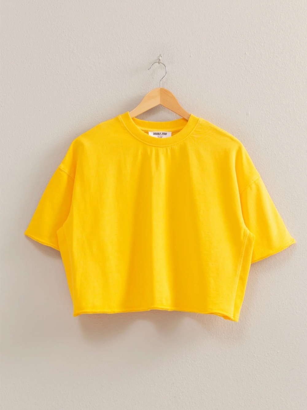 Yellow Crewneck Crop Tee